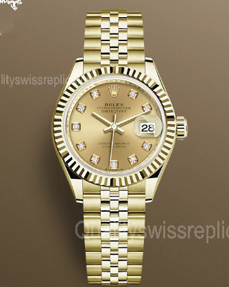 Rolex Lady-Datejust 279178-0024 Automatic Watch Golden Dial 28mm