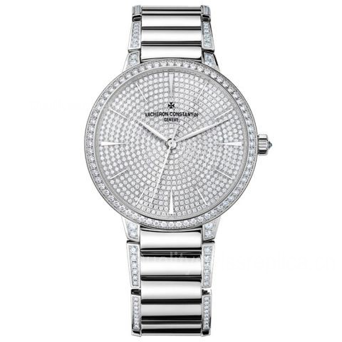Vacheron Constantin Patrimony Swiss Automatic Watch Full Diamonds Dial 36.5MM