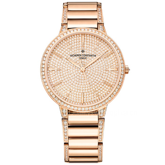 Vacheron Constantin Patrimony Swiss Automatic Watch Rose Gold Full Diamonds 36.5MM