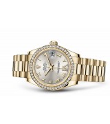 Rolex Datejust Ladies 178288-0056 Swiss Automatic Yellow Gold Silver Dial 31MM