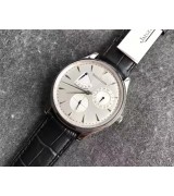Jaeger-LeCoultre Master Automatic Watch Q1378420 Silver White Dial Black Leather