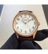Vacheron Constantin Patrimony Swiss Automatic Watch-Off white Dial with Arabic numeral markers-Brown Leather Bracelet