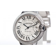 Cartier Ballon Bleu Swiss 2824 Automatic Man Watch 42mm Diamond Bezel