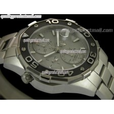 Tag Heuer Aquaracer 500M Chronograph-Grey Dial-Stainless Steel Link Strap